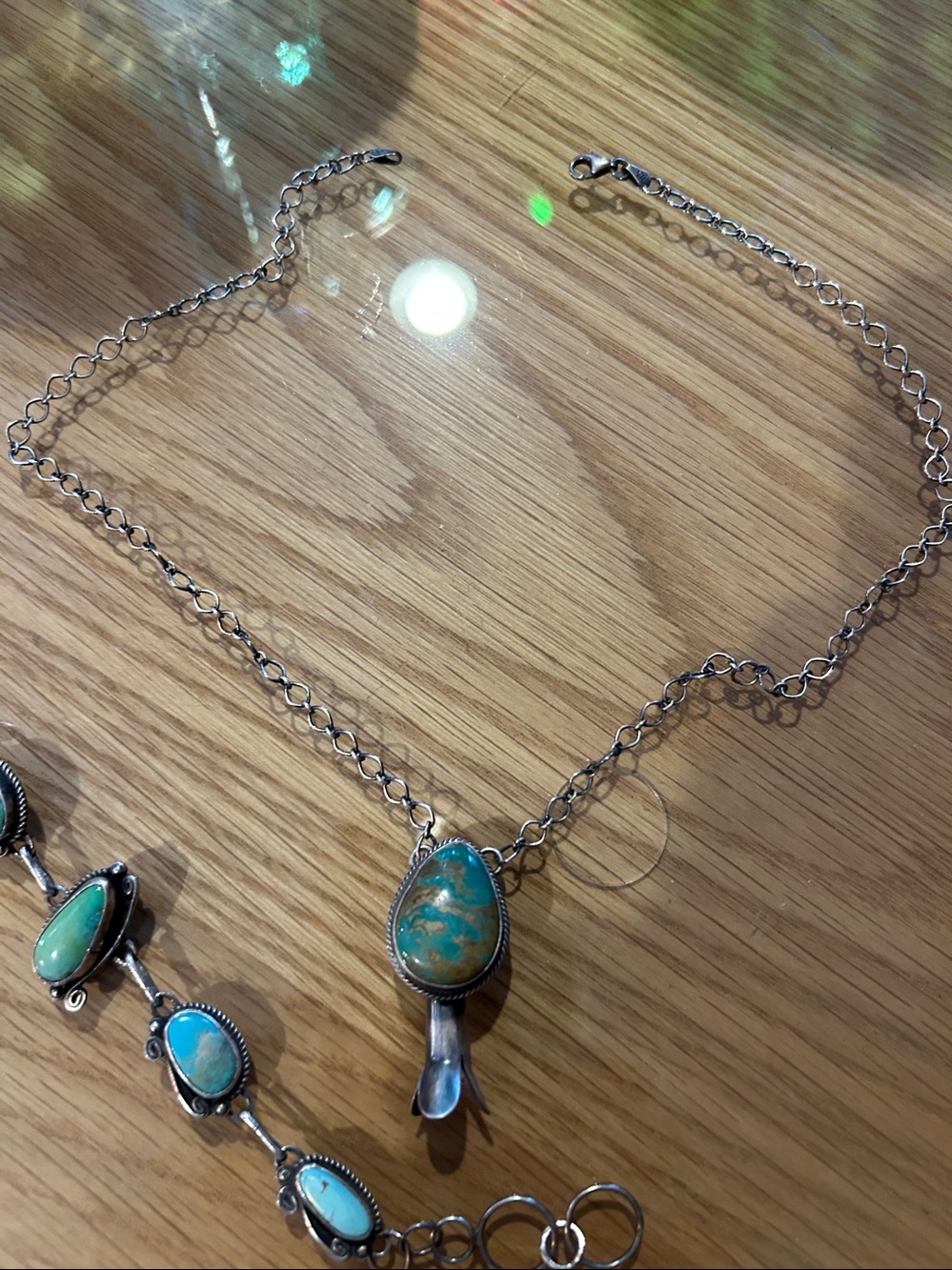 Old pawn turquoise necklace and bracelet - Picture 2 of 8